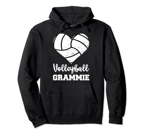 Volleyball Grammie Funny Volleyball Heart Grandma Grammie Pullover Hoodie