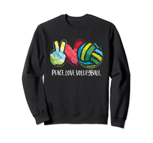 Volleyball Player Women Peace Love Volleyball Sweatshirt
