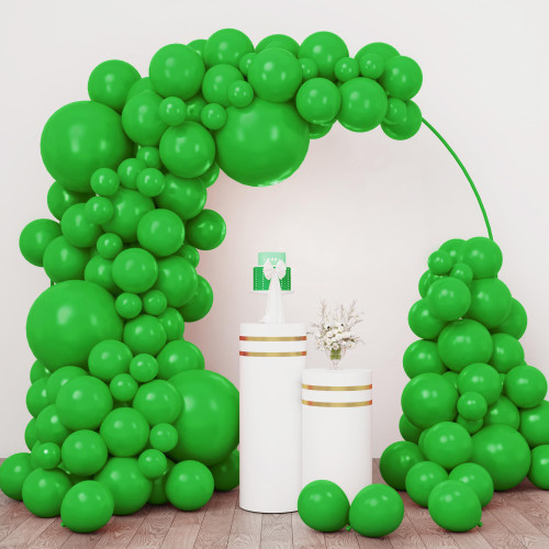 RUBFAC 154pcs Green Balloons Different Sizes 18 12 10 5 Inches for Garland Arch, Premium Green Latex Balloons for Birthday Baby Shower Graduation Wedding Anniversary Party Decorations Sports Balloon