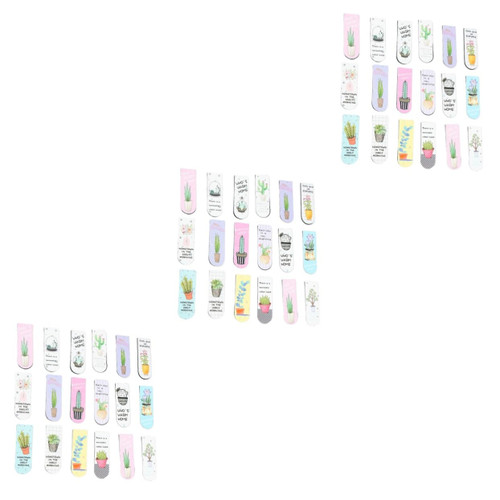 STOBOK 90 Pcs Magnet Bookmark Magnet Book Clip Magnetic Page Clip Cartoon Bookmark Magnetic Page Marker Magnetic Book Marker Magnetic Bookmarks Magnet Page Clip Bookend Fold