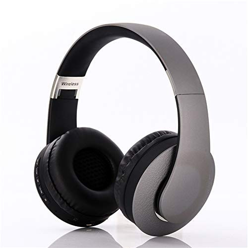 VOANZO Wireless Headphones Over Ear, Noise Cancelling Folding Bluetooth, Hi-Fi Stereo Headset with Deep Bass, Wireless Headphones for Travel Cell Phone/PC -Gray