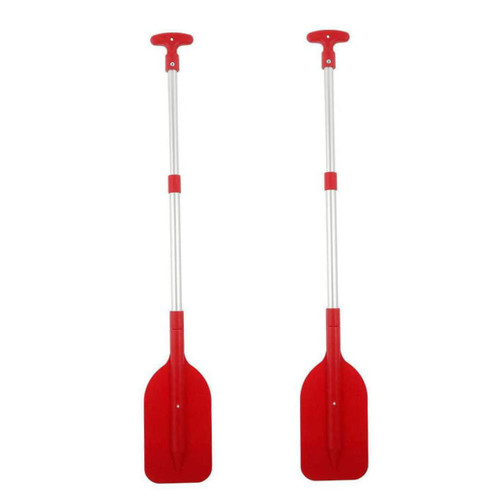 LokweeTal Telescoping Paddle 2PCS Aluminum Kayak Oars Plastic Boat Paddle for Jet Ski and Canoe Red ClubHead Cover