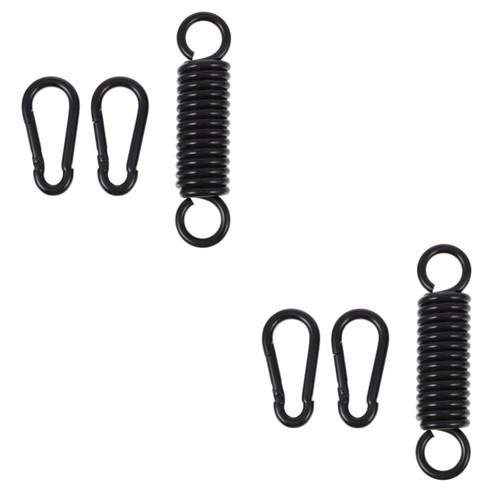 Sosoport 2 Sets Swing Spring Accessories Heavy Duty Hammock Chair Porch Swing Springs Hammock Springs Hanging Basket Extension Spring Swing Chair Lifts Iron Spring to Rotate Stainless Steel