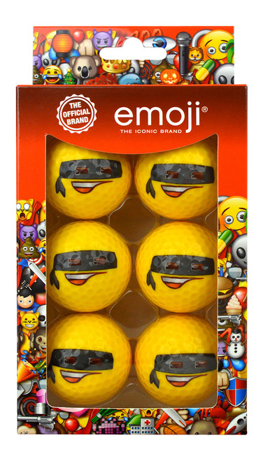Emoji Unisex Adult 6 Pack Bandit Novelty Fun Golf Balls - Multicoloured, N/Hand