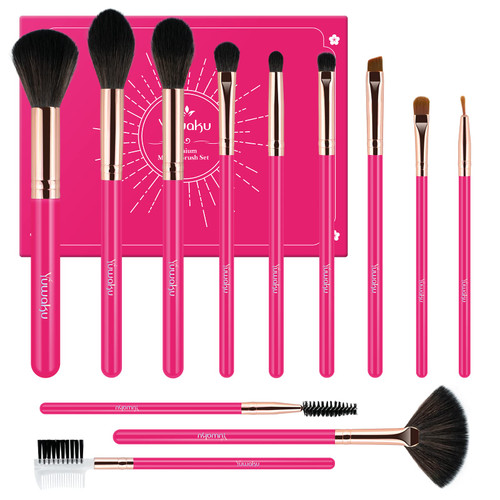 Makeup Brushes Set Professional from an Array of Eyeshadow Foundation Brushes to a Concealer Brush to Eyelash and Blusher Brushes 12 Pcs Make up Brush Kit -the Makeup World is Truly Your Oyster.