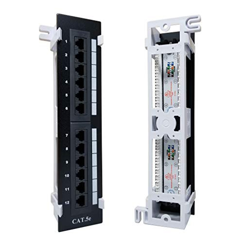 Kenuco Vertical CAT5e 12 Port Type 110 Patch Panel with Bracket