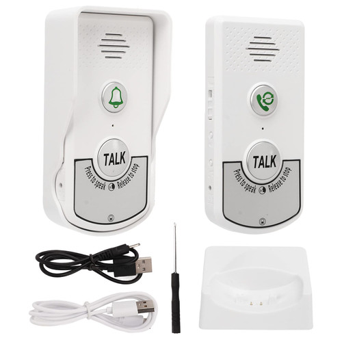 Wireless Intercom Doorbells, 1000m Distance with Excellent Chip, White Voice Intercom for Homes, Hotels, Villas, Factories