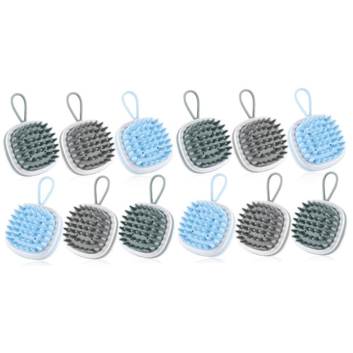 Beavorty Scalp Exfoliator Brush 12 Pcs Scalp Massage Brush Scalp Massager Scalp Scrubber Head Massager Scalp Exfoliator Scalp Brush Handheld Massagers Shampoo Silica Gel Travel
