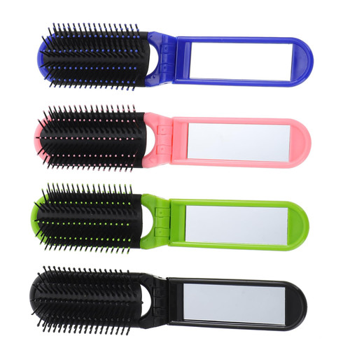 Beaupretty 16 pcs Folding Hair Comb with Mirror pocket mirror brush compact hair comb mini hair brush mirror pocket comb handheld mirror portable hair brush purse Miss no knot mirror comb pp