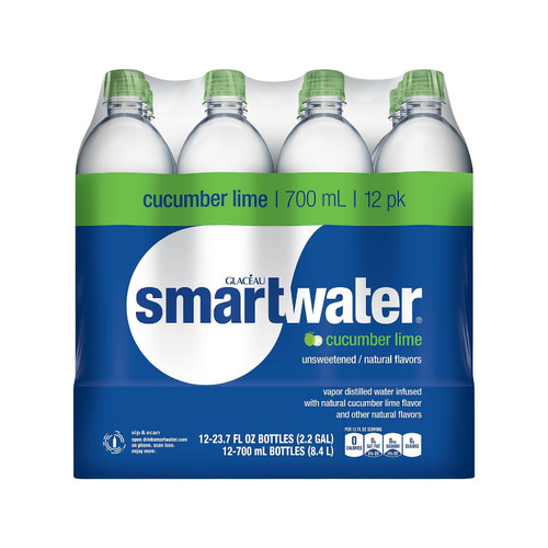 smartwater Cucumber Lime, Vapor Distilled Premium Bottled Water, Cucumber Lime, 23.7 Fl Oz (Pack of 12) smartwater Cucumber Lime, Vapor Distilled Premium Bottled Water, Cucumber Lime, 23.7 Fl Oz (Pack of 12)