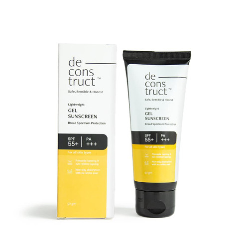 De Lightweight Gel Sunscreen| SPF 55+ and PA+++| No White Cast| Best Sunscreen for men & women| Lightweight Sunscreen Gel| 50 gm De Lightweight Gel Sunscreen| SPF 55+ and PA+++| No White Cast| Best Sunscreen for men & women| Lightweight Sunscreen Gel| 50 gm