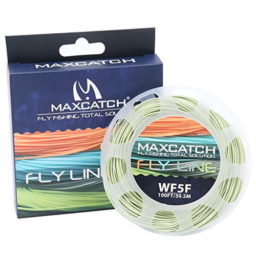 M MAXIMUMCATCH Maxcatch WF4F Fly Line with Loop Weight Forward Floating 100ft Moss Green