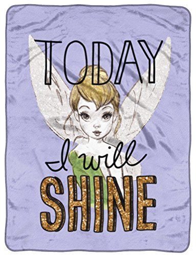 Disney's Tinkerbell, "Shine Today" Micro Raschel Throw Blanket, 46" x 60", Multi Color