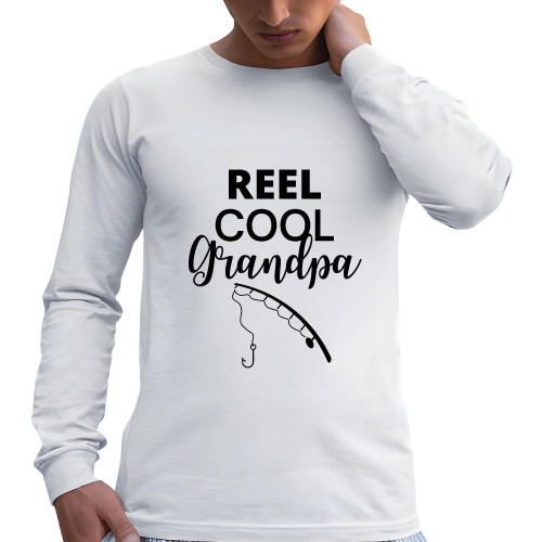 Fishing Dad Fathers Day Gift for Cool Grandpa Fisherman Grey and Muticolor Unisex Long Sleeve T Shirt