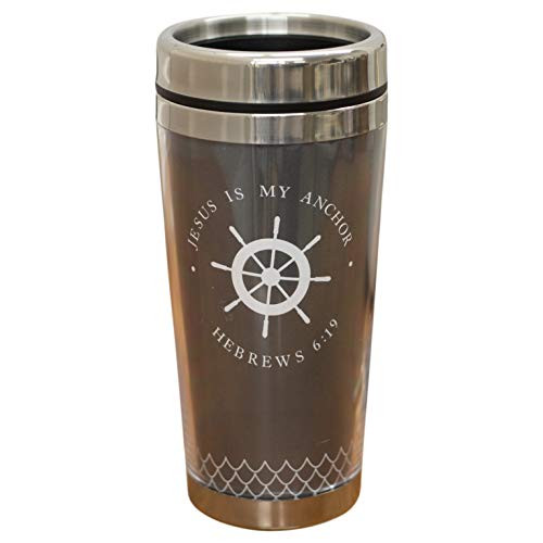 Jesus Is My Anchor Scripture 16 Oz Stainless Steel Travel Mug with Lid