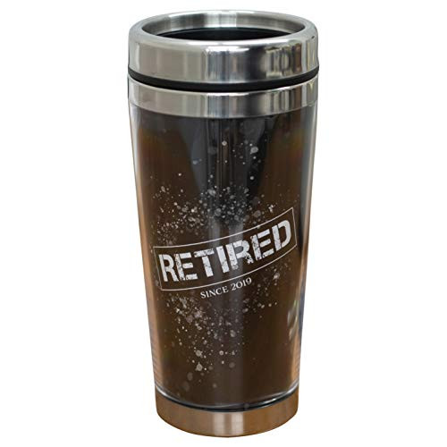 Retirement Retired Since 2019 Year 16 Oz Stainless Steel Travel Mug with Lid