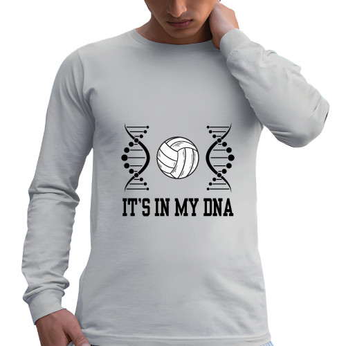 It is in my DNA for Volleyball Player Volleyball Lover Grey and Muticolor Unisex Long Sleeve T Shirt