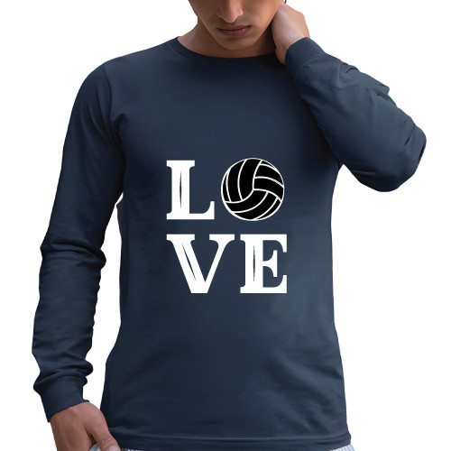 Love Volleyball Player for Volleyball Lover Black and Muticolor Unisex Long Sleeve T Shirt