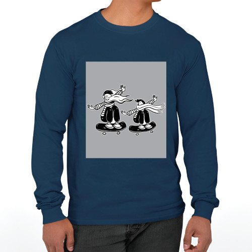 Skateboarding Gifts for Couples Unique Present Ideas for Skaters Black and Muticolor Unisex Long Sleeve T Shirt