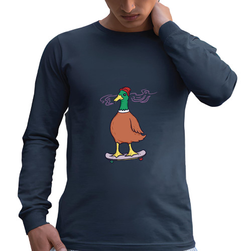 Skateboarding Rollersports Gift for Skater Duck Lovers Men Women Black and Muticolor Unisex Long Sleeve T Shirt Skateboarding Rollersports Gift for Skater Duck Lovers Men Women Black and Muticolor Unisex Long Sleeve T Shirt