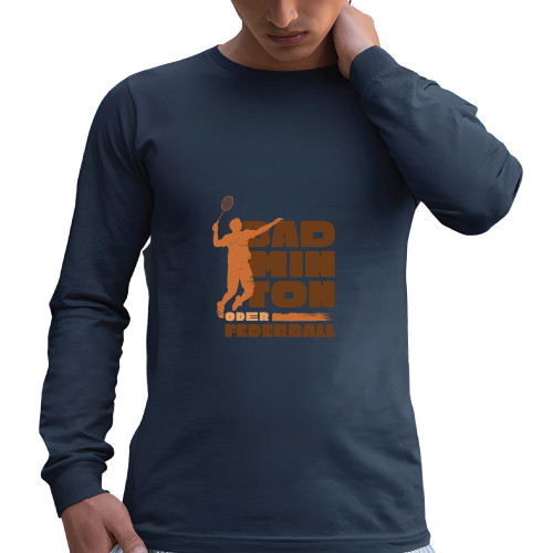 Stylish Badminton Player Quote Gift for Athletes and Sports Fans Black and Muticolor Unisex Long Sleeve T Shirt