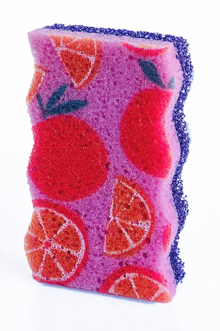 Bright Box Kitchen Scrub + Wipe Wave Scrubber Sponge Scratch Free Odor Free Long Lasting, 1ct Purple