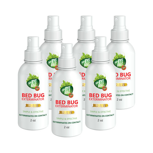 Bed Bug Killer Spray. Say Bye Bugs. Non-Toxic, Kills on Contact. New Formula. (6X 2oz)