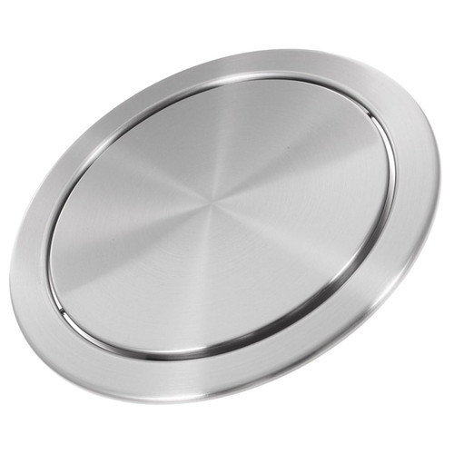 Alipis trashcan Trash can Bathroom Accessory Round recessed Counter top Cover Trash Bucket Cover Tabletop recessed Cover Kitchen Supply Built-in Tooling 430 Stainless Steel Clamshell