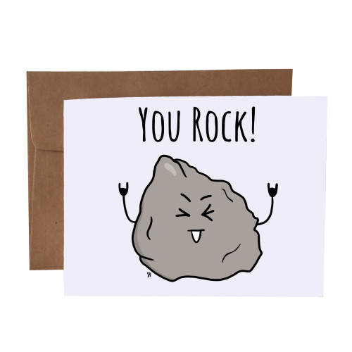 You Rock Pun Blank Greeting Card With Envelope