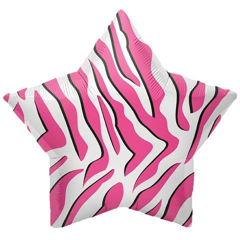Northstar 22" Pink Zebra Stripe Foil Balloon, Multicolor