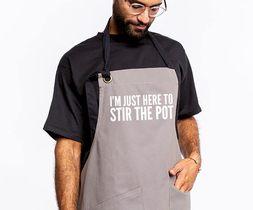 Chef Apron Mens Apron Grilling Apron Funny Kitchen Apron for Men for Women Cooking Apron with Pockets BBQ Stir the Pot