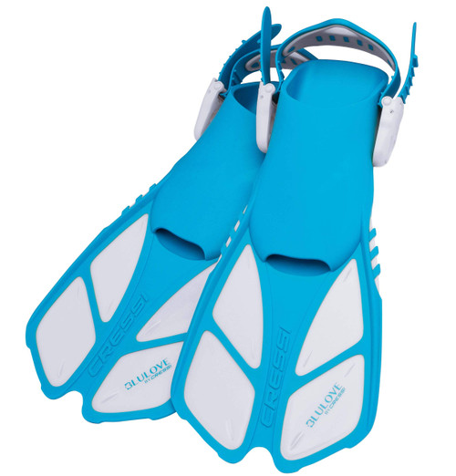 Cressi Bonete Open Heel Snorkeling Fins - Aquamarine, Size: Large/X-Large
