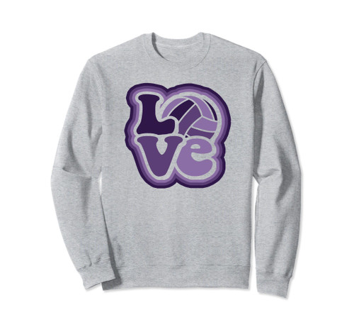 Volleyball Love Violet & Purple for Teens & Women Sweatshirt