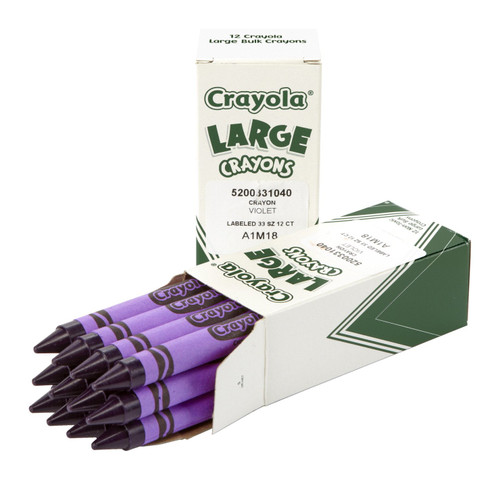 Crayola Large Single-Color Crayon Refill, Violet, Pack of 12