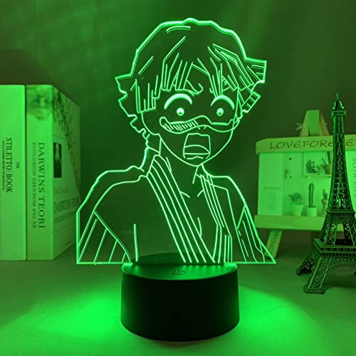 ItoNC 3D Illusion Lamp Kimetsu Anime LED Lamp Zenitsu Agatsuma Mood Light for Room Table Lamp Bedside Manga Night Lights for Boy