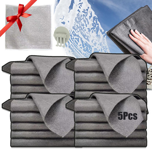 Irasas Thickened Magic Cleaning Cloth, Window Cleaning Cloths Streak Free, Streak Free Microfiber Magic Cleaning Wipes, Hoomneed Thickened Magic Cleaning Cloth (Gray-20PCS,11.8 * 11.8inch)