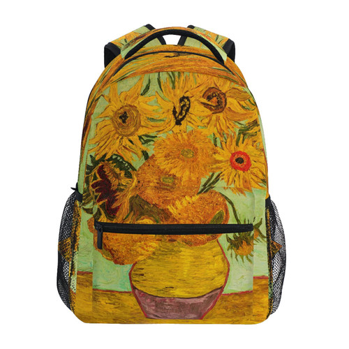 ALAZA Sunflower Print Van Gogh Travel Laptop Backpack Business Daypack Fit 15.6 Inch Laptops for Women Men