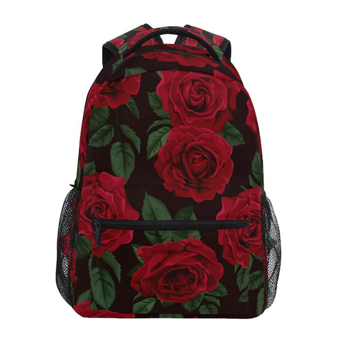 ALAZA Romantic Red Rose Plant Flower Backpack for Girls Backpacks for Elementary Teens Boys School Book Bags Kids Bookbags Shoulder Bag Travel Laptop Daypack