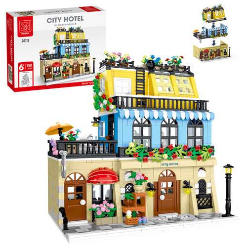 Etarnfly City Hotel Building Kits, 3 Floors Garden Hotel Building Sets - Compitable with Lego House Sets, Collectible Build and Display Gifts for Teens Adults, 1464PCS