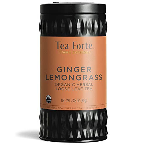 Tea Forte Organic Herbal Tea GINGER LEMONGRASS, 2.82 Ounce Loose Leaf Tea Canister