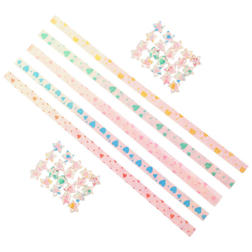 Abaodam 2000 Pcs Origami Star Origami Paper Stars Sparkling Origami Strips Paper Star Strips Color Paper Folding Origami Strip Glitter Star Strips Oragami Paper Star Paper Lucky Japan