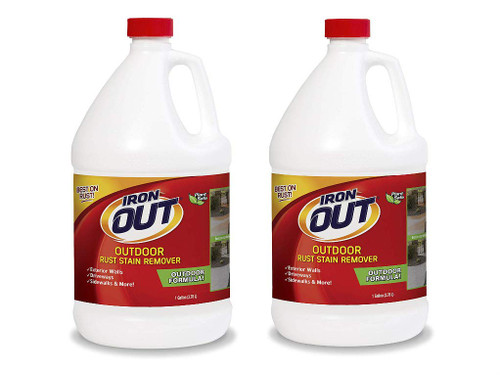 Iron OUT Liquid Rust Stain Remover, Pre-mixed, Quickly Removes Rust Stains from Concrete, Vinyl and Other Outdoor Surfaces, No Scrubbing, Safe to Use, 2 Gallons