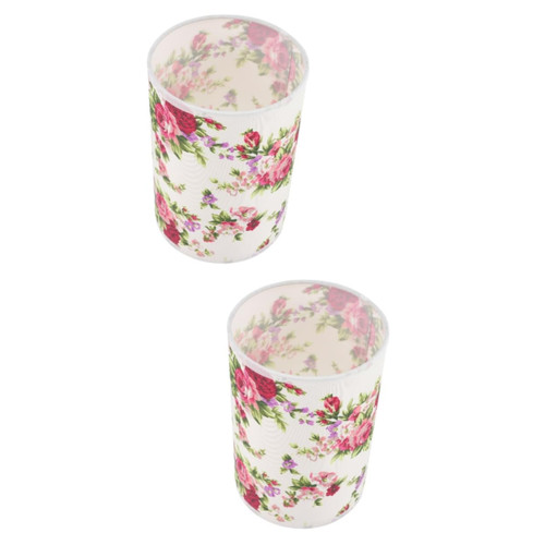 DOITOOL 2pcs Linen Lampshade Simple Lampshade Rose Cloth Lamp Shade Wall Light Shade Drum Lamp Shades Rose Table Lamps Cover Chandelier Lamp Shades Floor Light Shade Desk Lamp Coffee