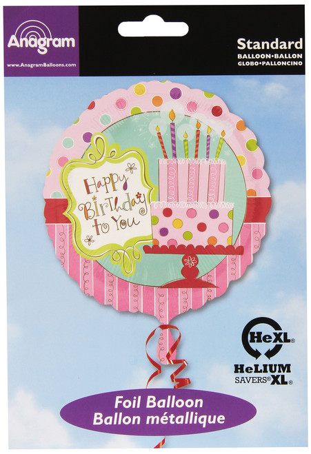 Anagram International Hx Sweet Stuff Cake Happy Birthday Balloon, Multicolor Anagram International Hx Sweet Stuff Cake Happy Birthday Balloon, Multicolor