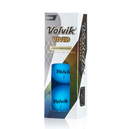 Volvik Vivid Matte Blue Golf Balls - 3 Ball Sleeve