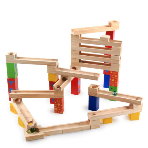 Toyvian 1pc Bricks for Kids Building Blocks Toys Kids Race Track Toys Marble Run Toy Marble Race Track Maze Block Toy Marble Roller Coaster Marbles Puzzle Bamboo Child