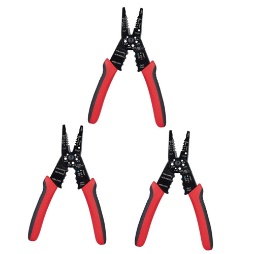Uonlytech 3pcs Wire Strippers Stripping Pliers Side Cutting Pliers Hand Wire Pliers Side Cutting Nose Pliers Electric Wire Cutter Multitools Power Tools Cable Pliers Jewelry Pliers Pvc Crimp