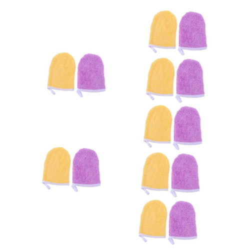 minkissy 14 Pcs Makeup Remover Gloves Microfiber Makeup Remover Face Cloths Reusable Makeup Remover Cloth Microfiber Gloves for Cleaning Soft Face Mitten Washcloth Cleansing Fiber