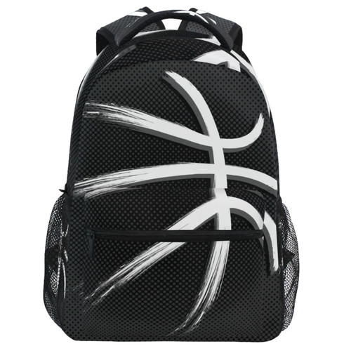 Oarencol Black Basketball Backpack Bookbag Daypack Travel Hiking Camping School Laptop Bag