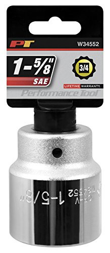 Performance Tool W34552 3/4" Drive 12-Point SAE Standard Socket, 1-5/8"